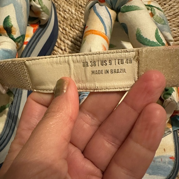 FARM RIO Copacabana Scarf Platform Sandals Puffy Comfy Size 9 - Picture 10 of 10